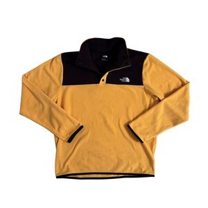 The North Face Yellow and Black Polar Fleece Pullover